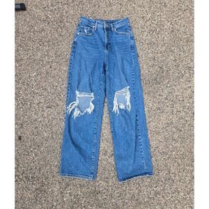 Women's Wild Fable Highest Rise Baggy 90s Ripped Knee Distressed Denim Jeans 2